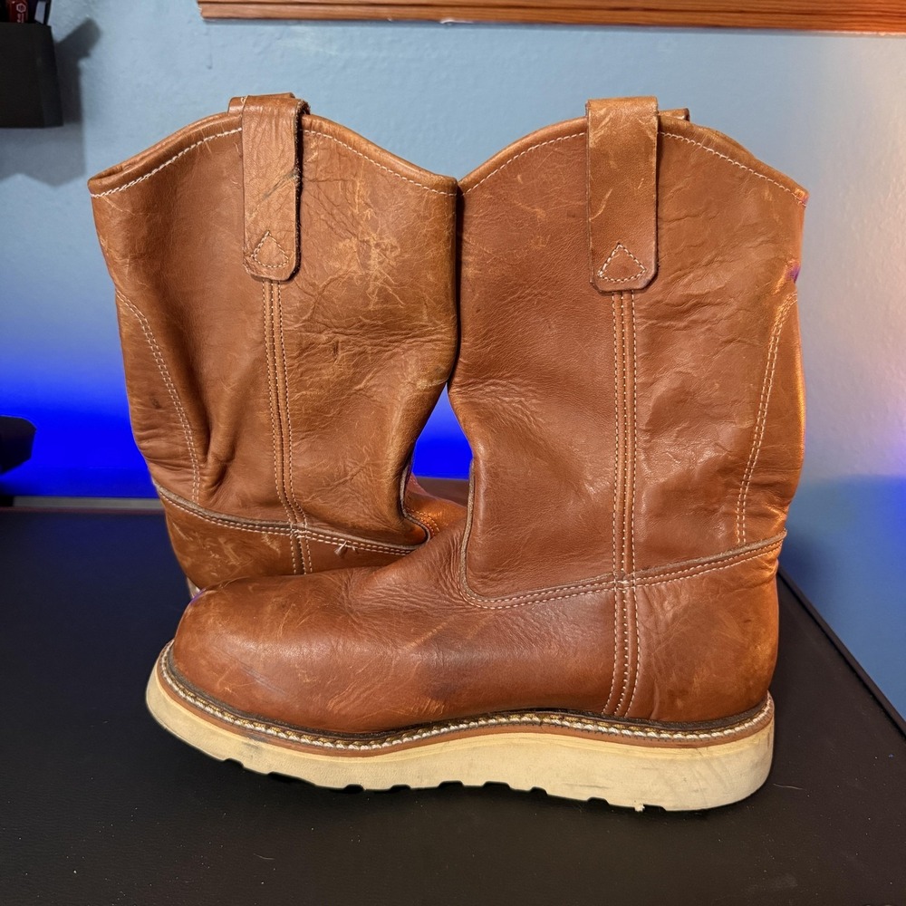 Thorogood Work Boots Mens Size 7.5D Brown Leather Pull On Wedge 804-4205 USA